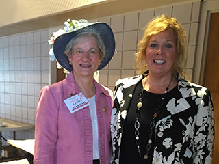 Bonnie with speaker Linda Harrah. Stonecroft Ministies Women's Connection.
