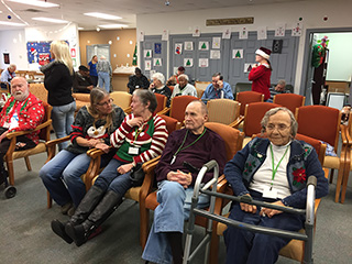 Christmas music and pet therapy for seniors